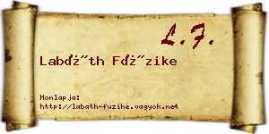 Labáth Füzike névjegykártya
